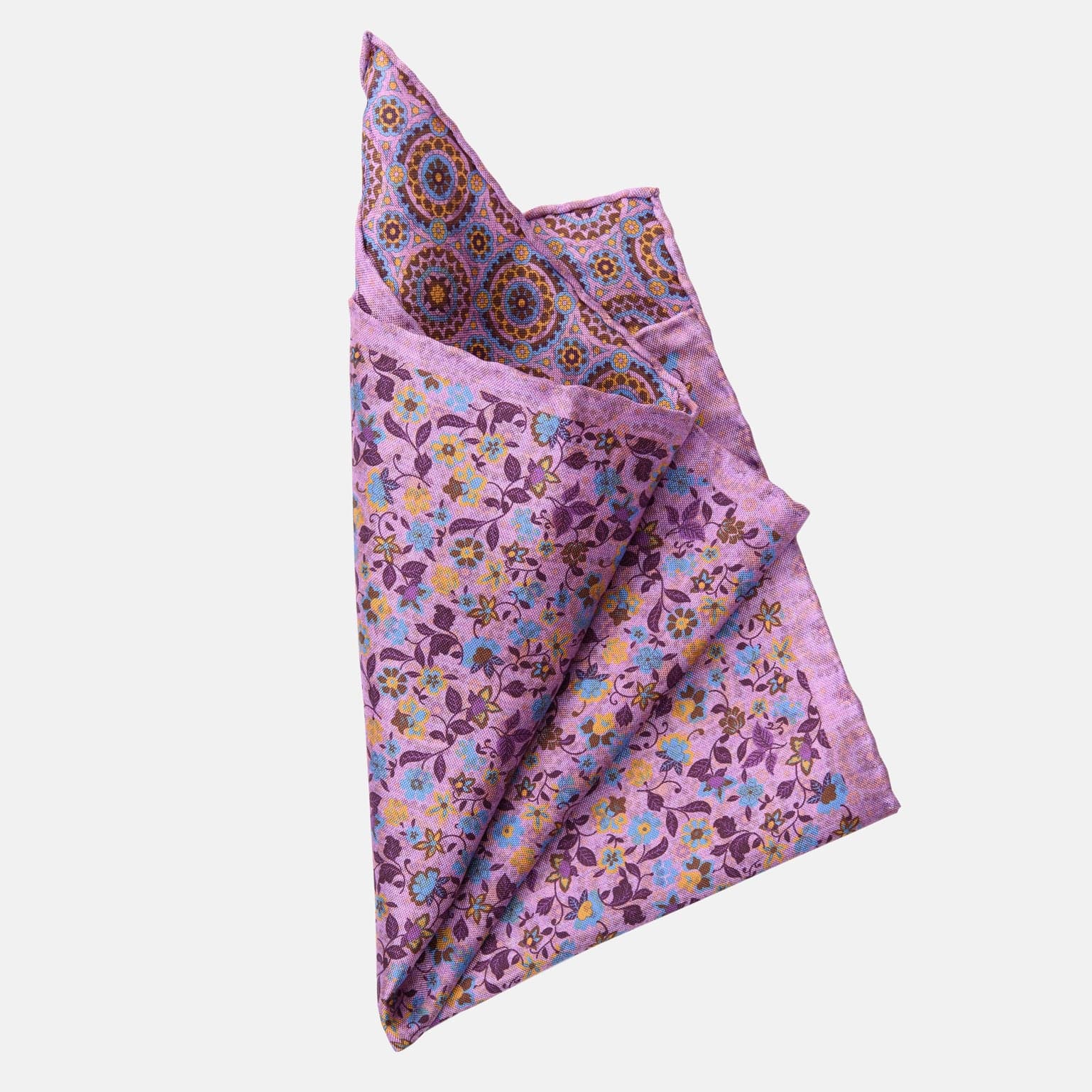 Rimini - Double Sided Silk Pocket Square - Pink - Solstik