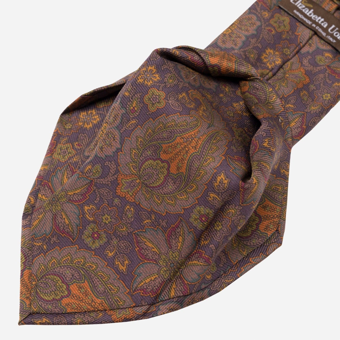 Trevi - Printed Madder Silk Tie - Plum - Solstik