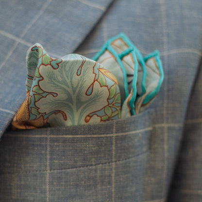 Londra - Silk Pocket Square - Aqua - Solstik
