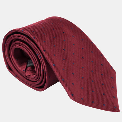 Pisa - Silk Jacquard Tie - Burgundy