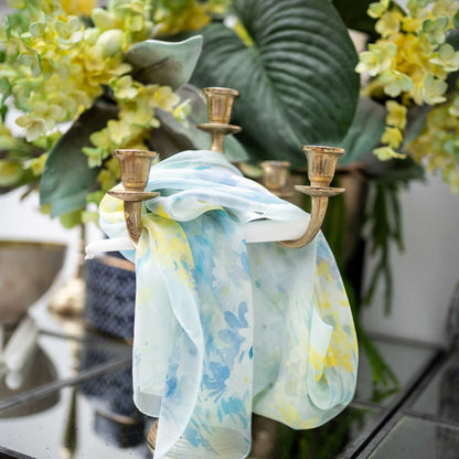 Meadow - Long Silk Scarf - Sky Blue - Solstik