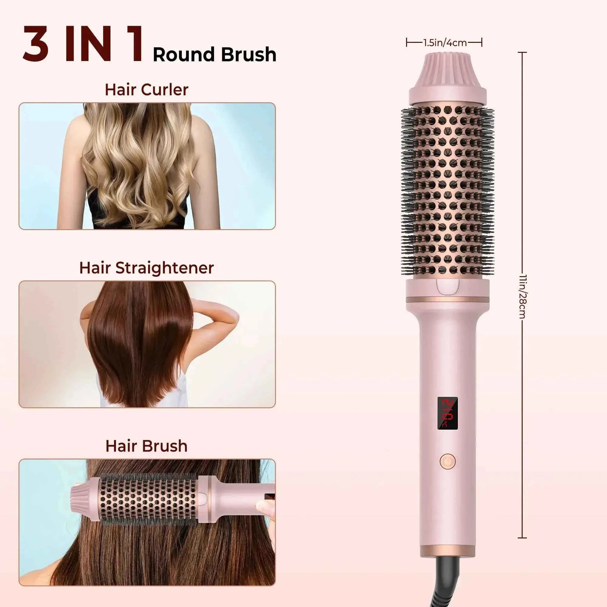 Solstik Professional Hair Curler Brush with Heat Control