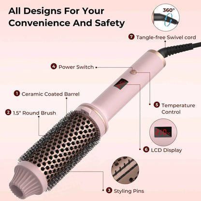 Solstik Professional Hair Curler Brush with Heat Control