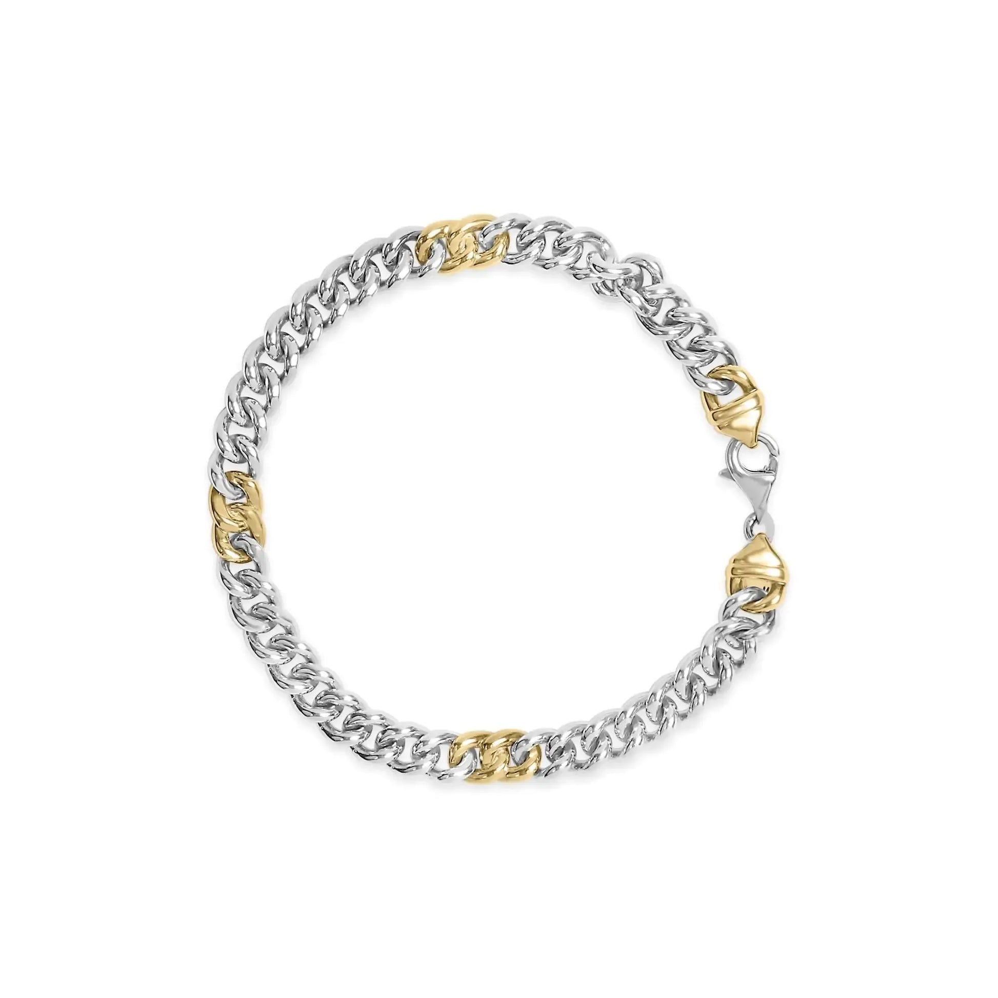 Gold-Plated Sterling Silver Diamond Bracelet - 7.5" - Solstik