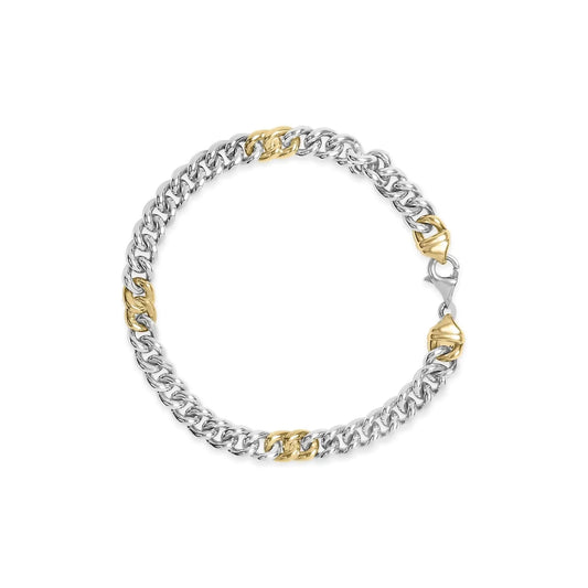 Gold-Plated Sterling Silver Diamond Bracelet - 7.5" - Solstik