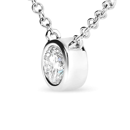 AGS 10K Gold Round Diamond Solitaire Pendant Necklace - Solstik