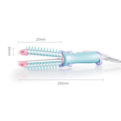 2 in 1 Mini Ceramic Curling Iron Brush - Solstik #