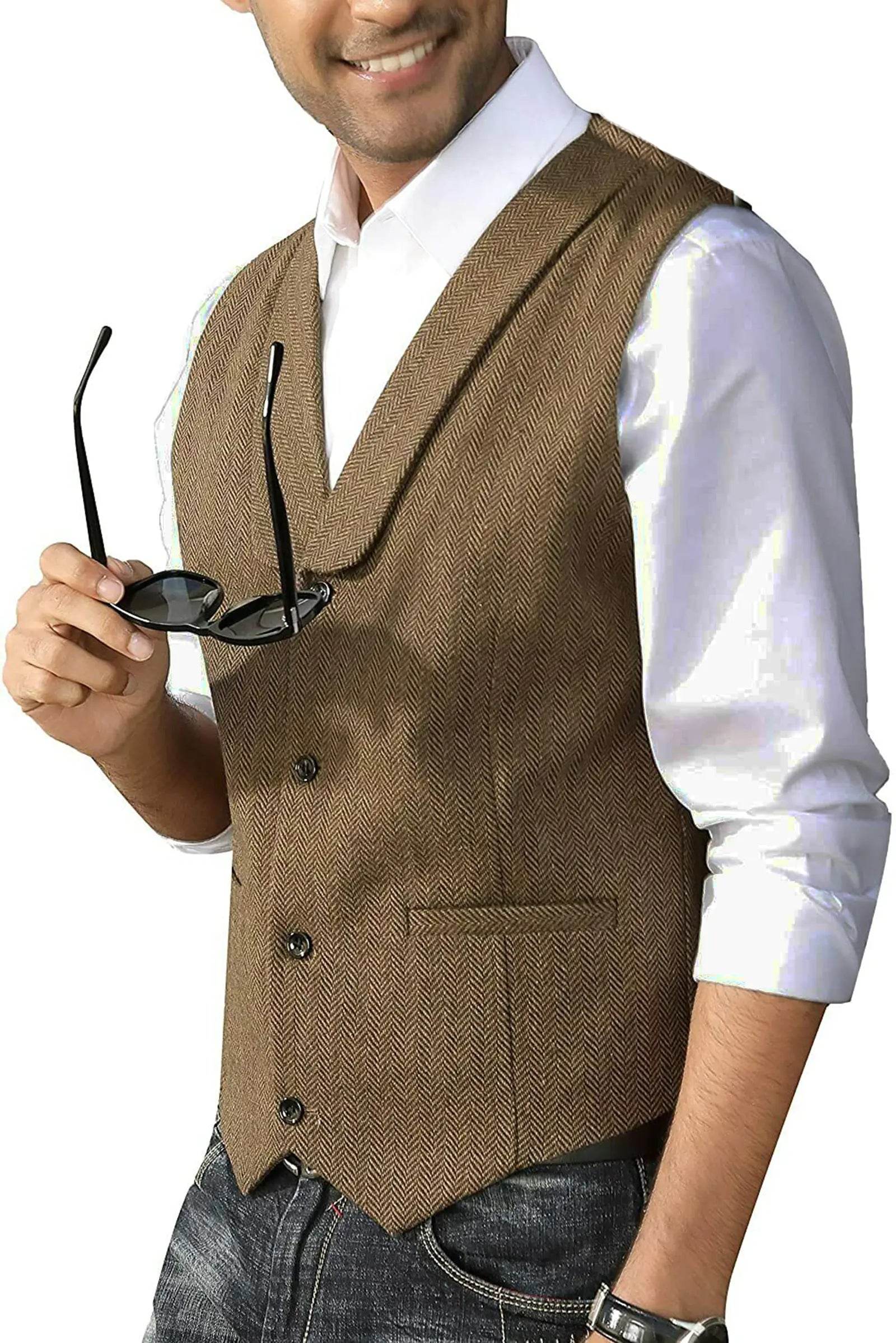 Men's Cashmere Blend Business Vest - Solstik