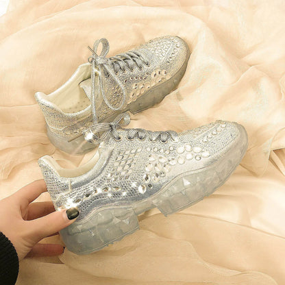Chic Rhinestone Student Sneakers - Solstik