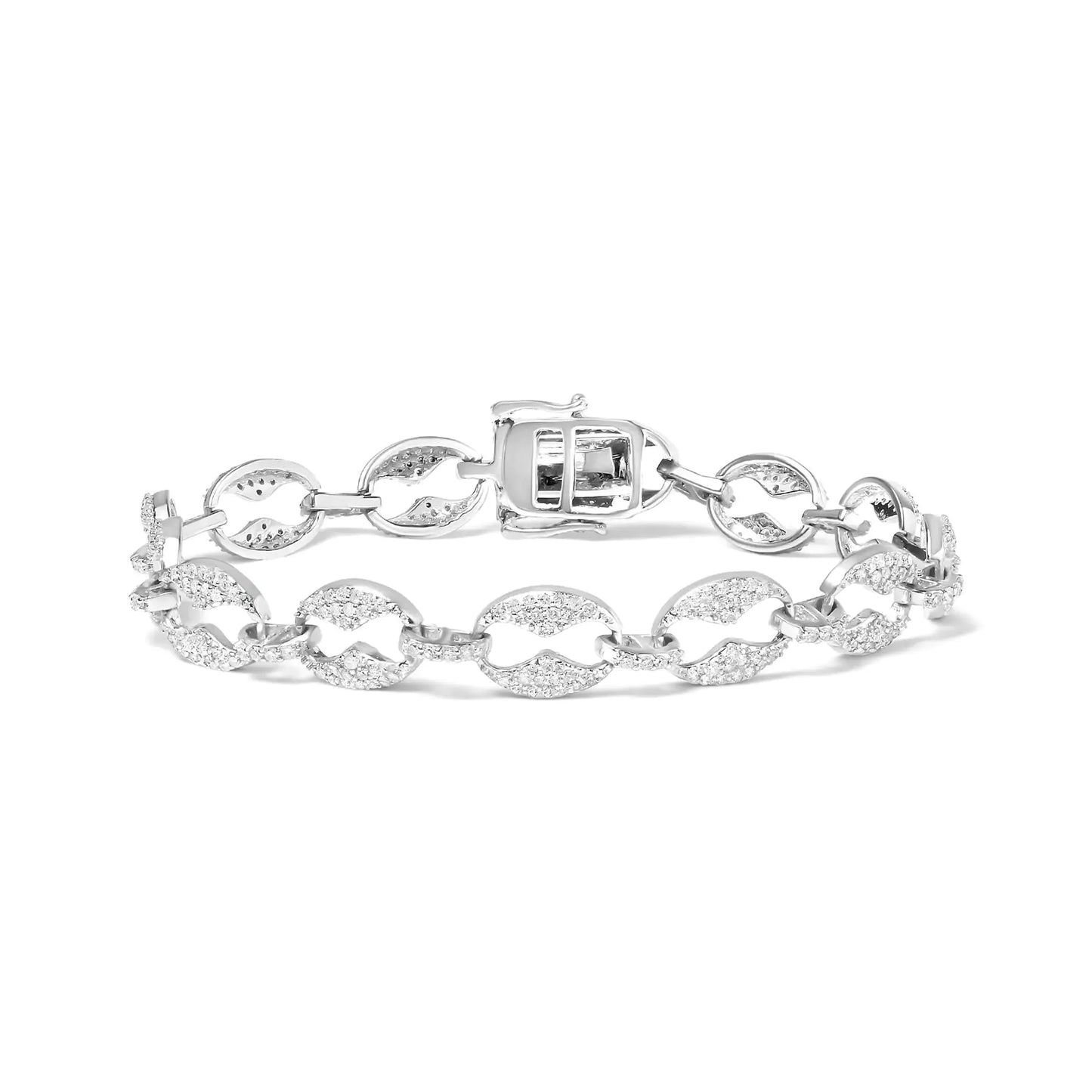14K White Gold Diamond Prong Set Bracelet - 7" - Solstik