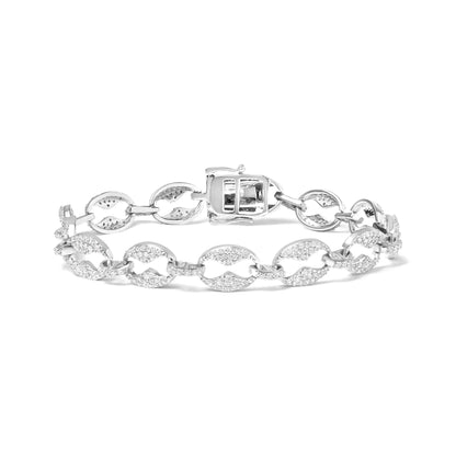 14K White Gold Diamond Prong Set Bracelet - 7" - Solstik
