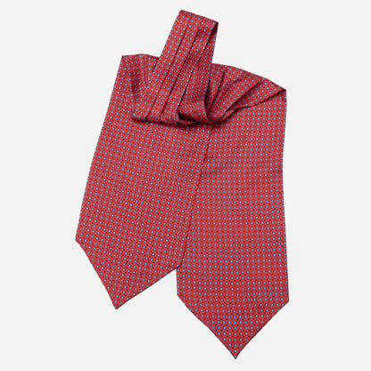 Navona - Silk Ascot Cravat Tie - Red - Solstik
