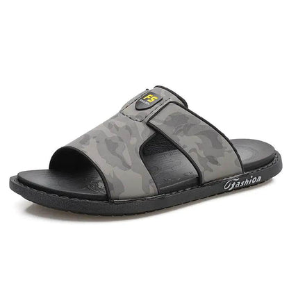 Men's Soft Sole Leather Non-Slip Flip Flops Shoes - Solstik