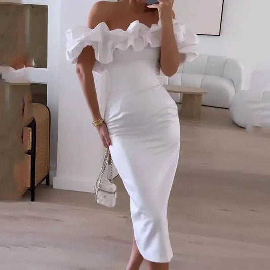 2023 Chic One-Shoulder Ruffle Dress - Solstik