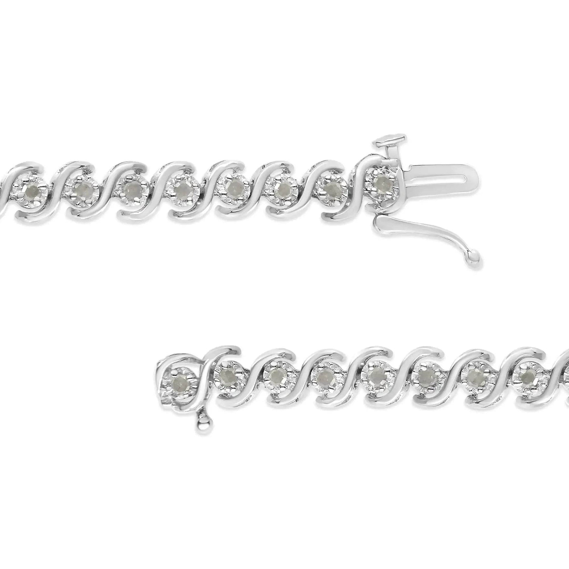 Sterling Silver 1ct Diamond Tennis Bracelet - Solstik