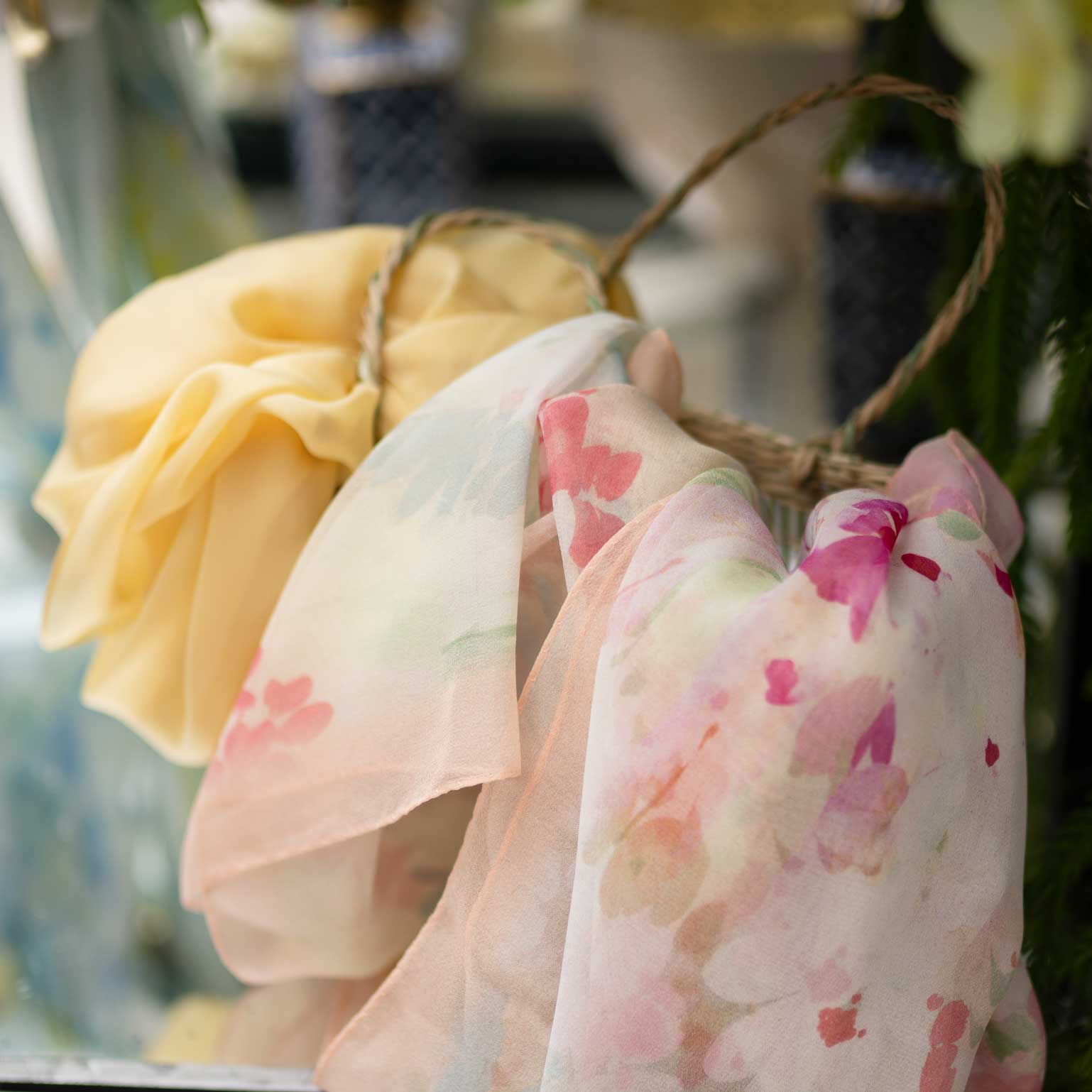 Meadow - Long Silk Scarf - Salmon Pink - Solstik
