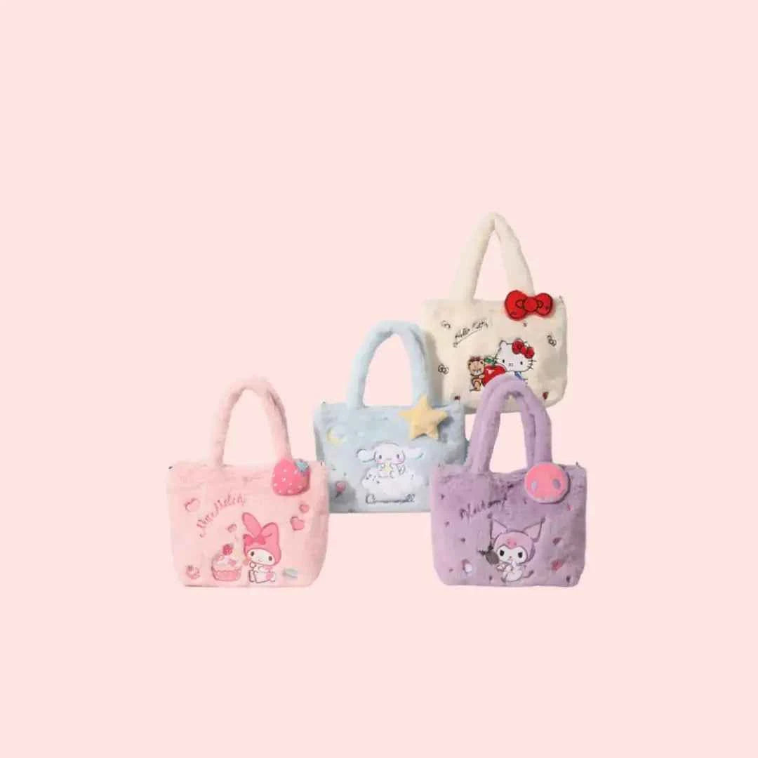 Girl's Plush Hello Kitty Handbag with Removable Strap