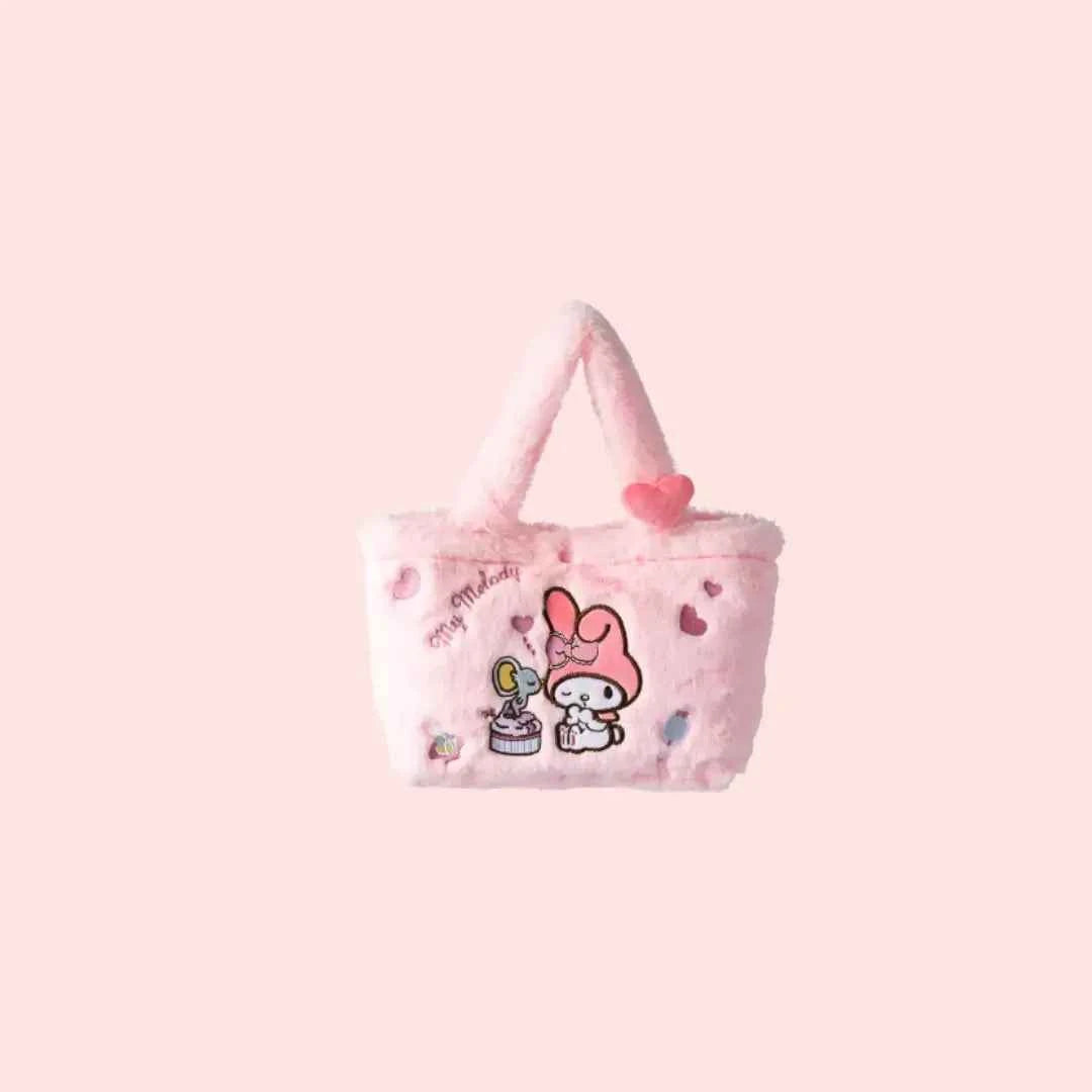 Girl's Plush Hello Kitty Handbag with Removable Strap