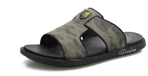 Men's Soft Sole Leather Non-Slip Flip Flops Shoes - Solstik