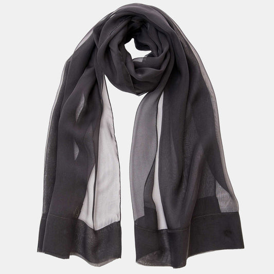 Carmen - Silk Scarf Shawl - Black - Solstik