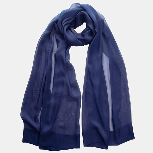 Carmen - Silk Scarf Shawl - Marine Navy - Solstik