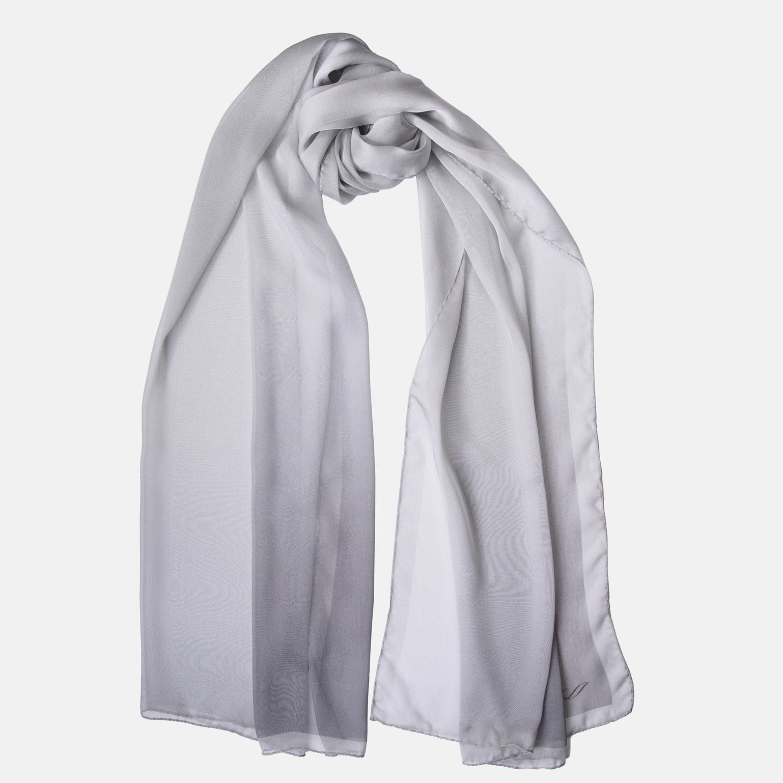 Sophia - Silk Scarf Shawl - Silver Pearl - Solstik
