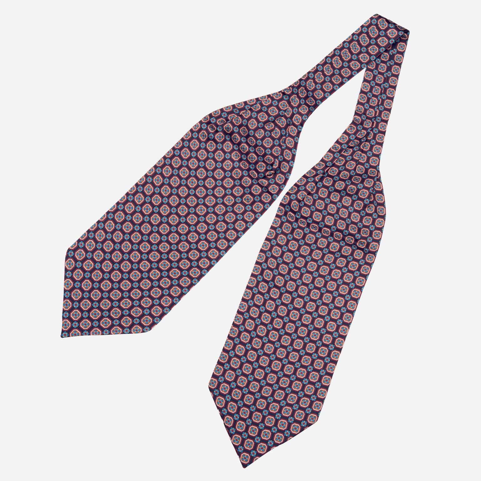 Barberini - Silk Ascot Cravat Tie - Blue and Navy - Solstik