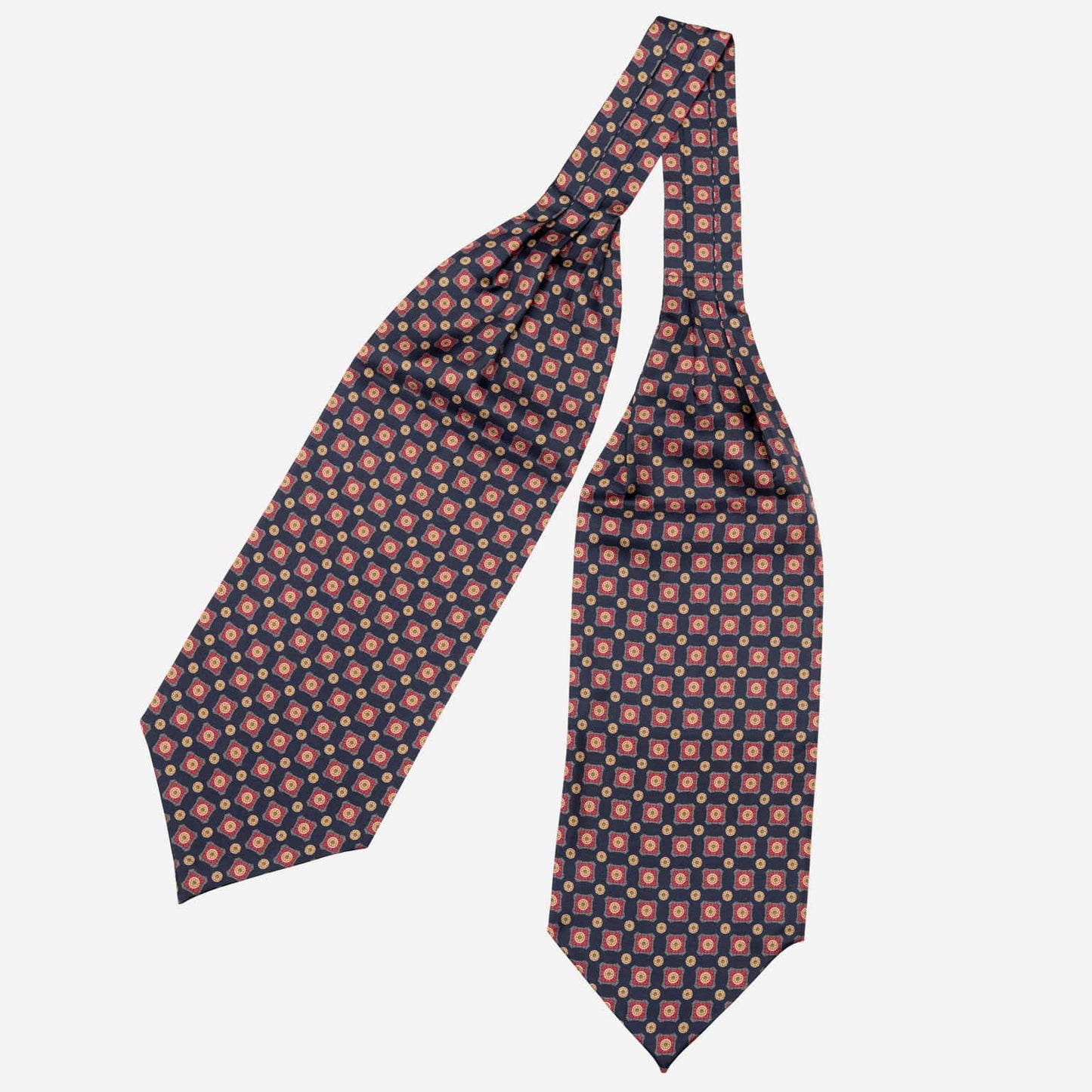 Barberini - Silk Ascot Cravat Tie - Navy and Red - Solstik