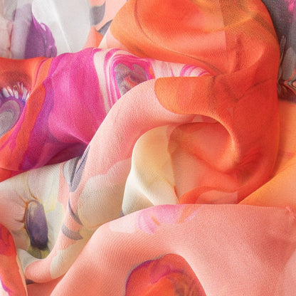 Campo de' Fiori - Long Silk Scarf - Coral - Solstik