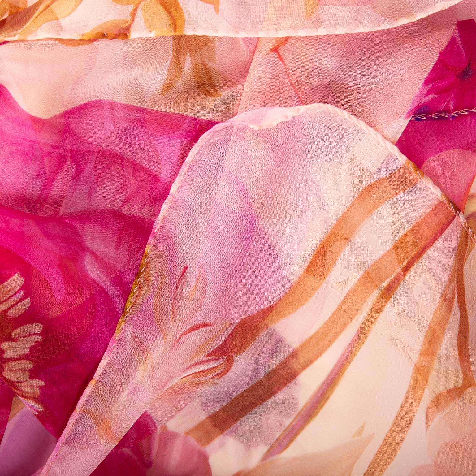 Campo de' Fiori - Long Silk Scarf - Pink - Solstik