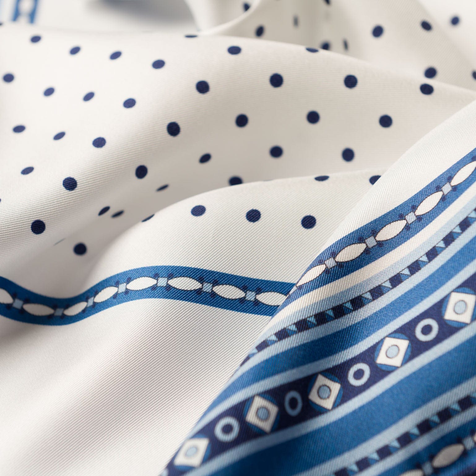 Verona - Silk Neckerchief - White & Blue - Solstik