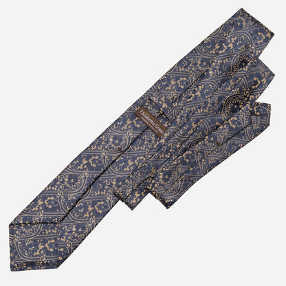 Caruso - Silk Jacquard Tie - Midnight Blue - Solstik