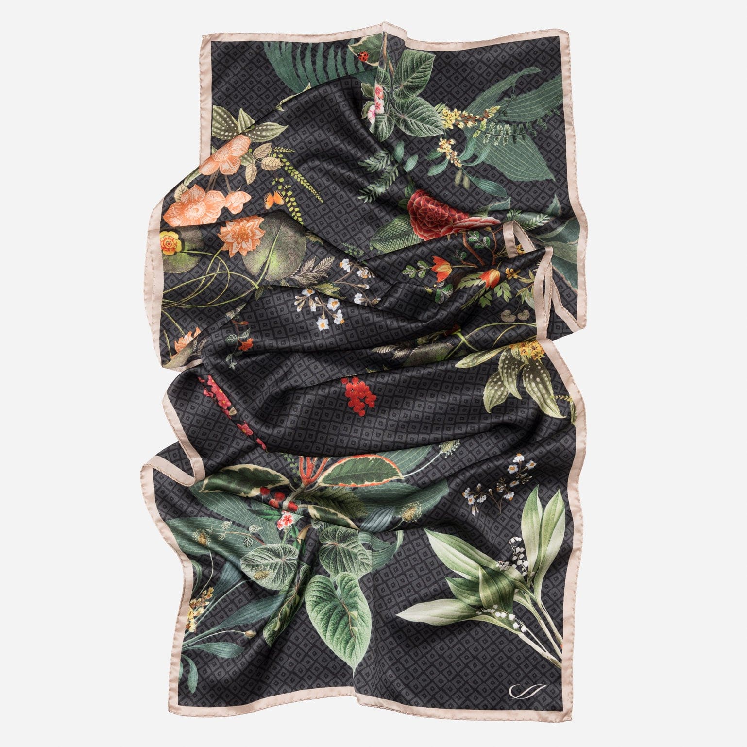 Sara - Long Silk Scarf - Black - Solstik