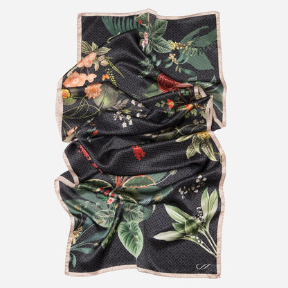 Sara - Long Silk Scarf - Black - Solstik