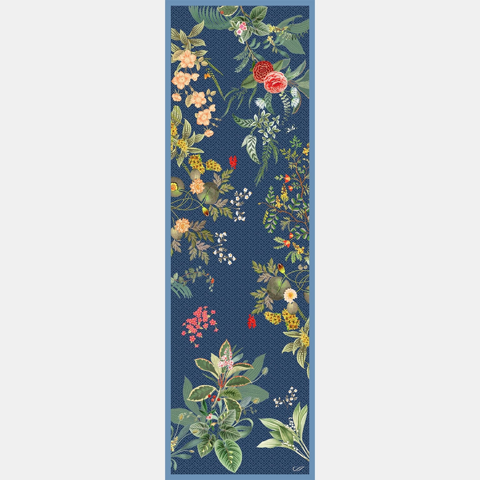 Sara - Long Silk Scarf - Blue - Solstik