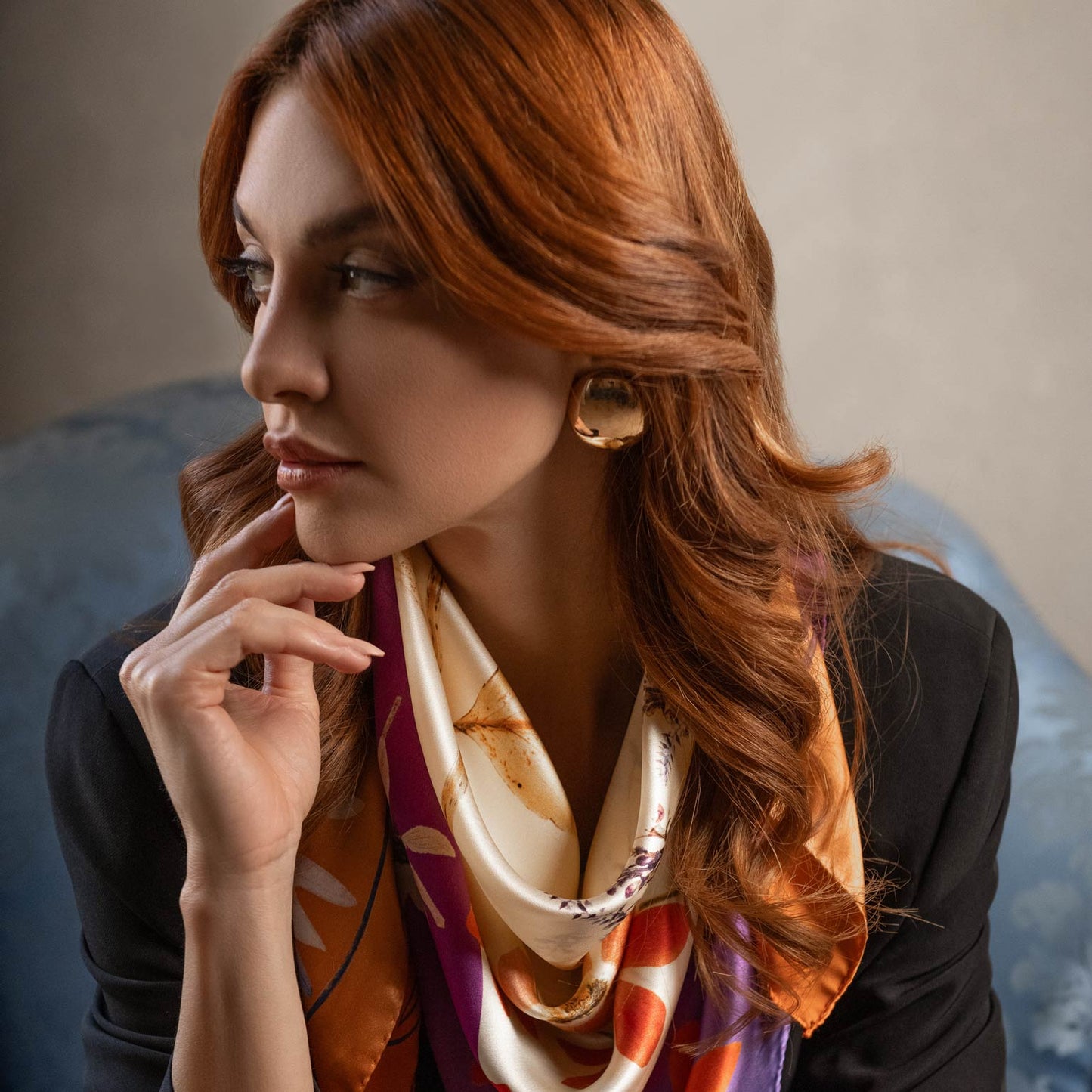 Cristina - Silk Foulard - Champagne - Solstik