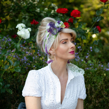 Monique - Long Silk Scarf - Lavender - Solstik