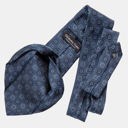 Trento - Silk Jacquard Tie - Blue - Solstik