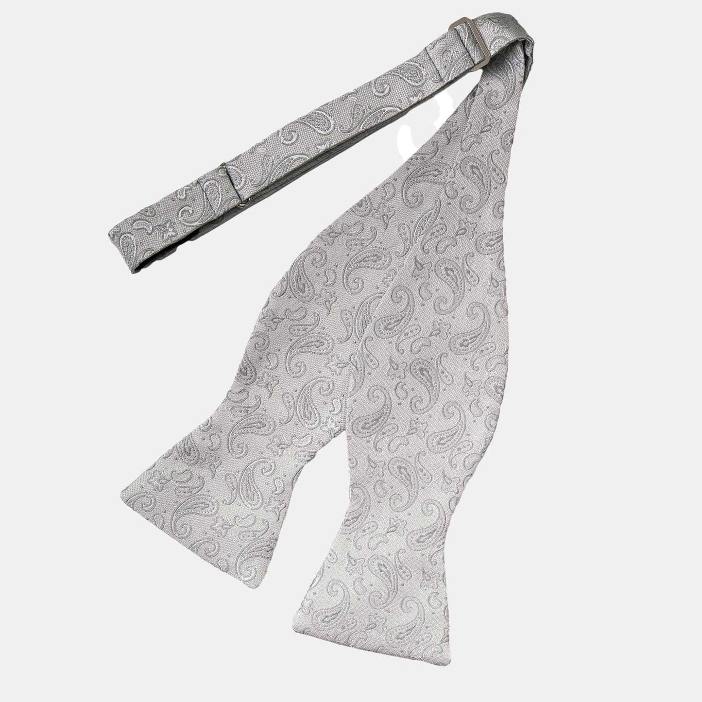 Leonardo - Silk Bow Tie - Silver - Solstik