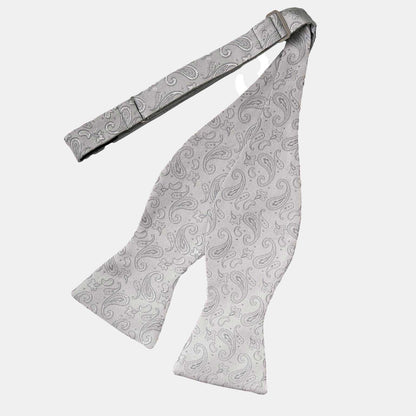 Leonardo - Silk Bow Tie - Silver - Solstik