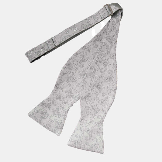 Leonardo - Silk Bow Tie - Silver - Solstik