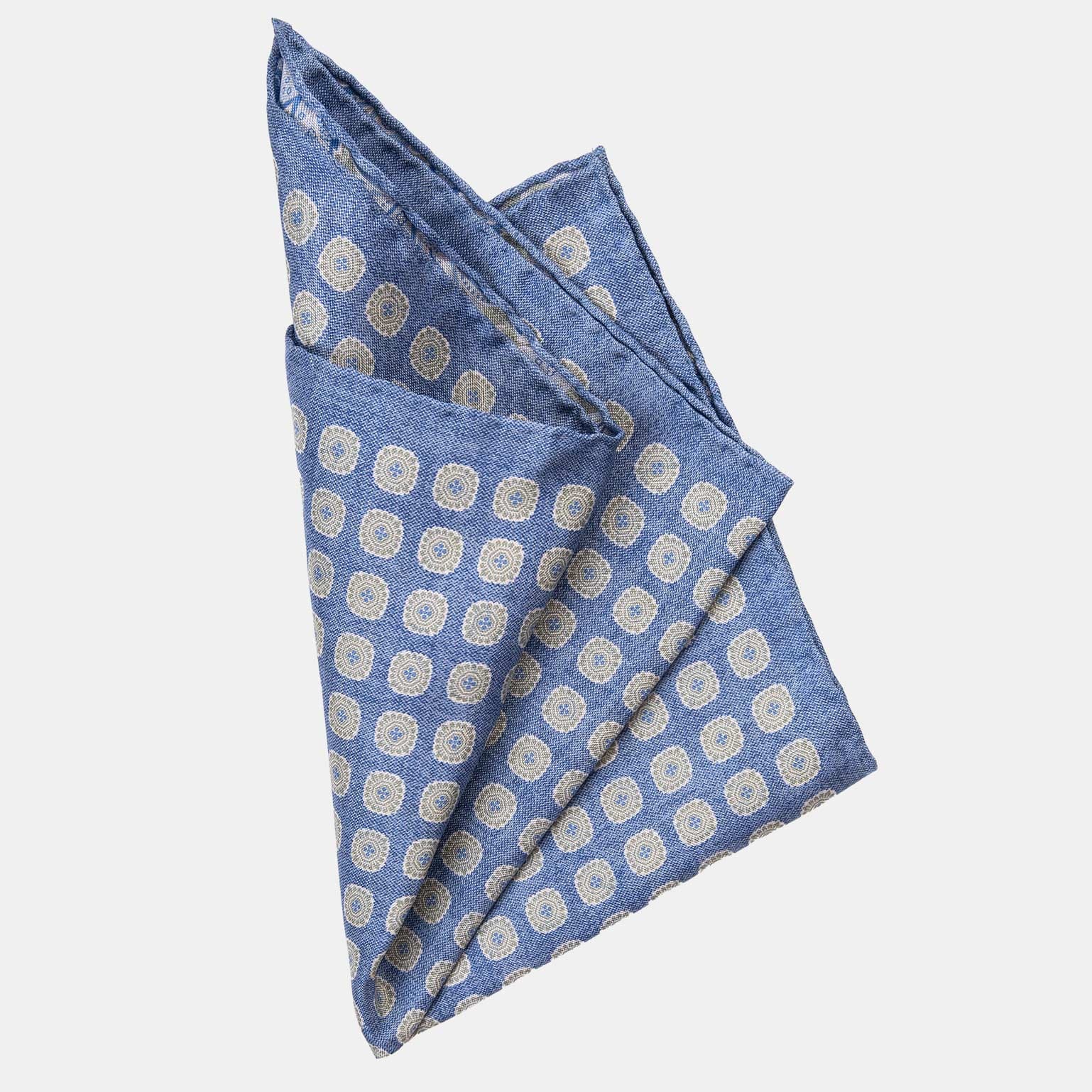 Assisi - Double Sided Silk Pocket Square - Sky Blue - Solstik