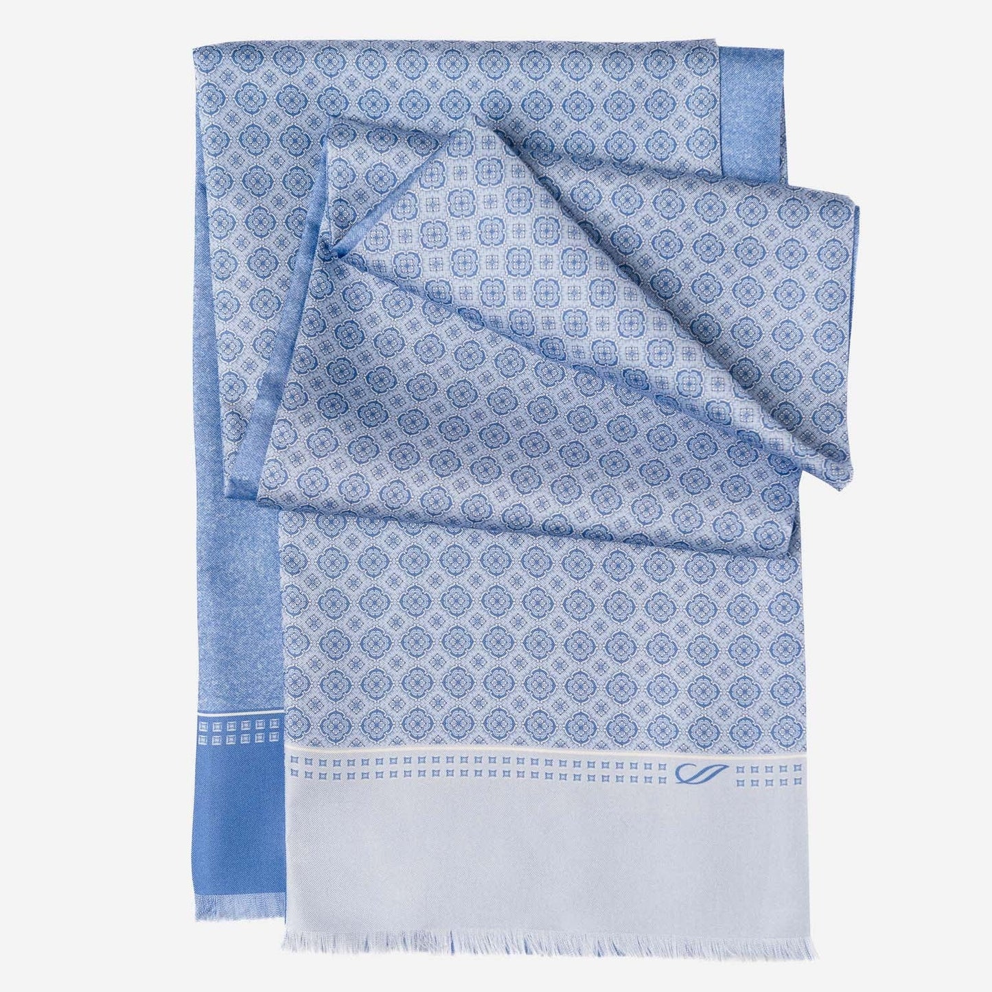Palazzo - Reversible Silk Scarf - Sky Blue - Solstik