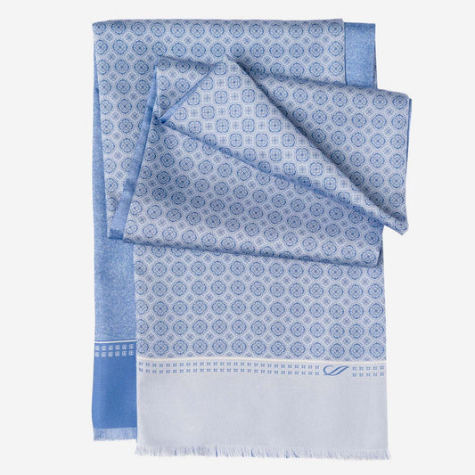 Palazzo - Reversible Silk Scarf - Sky Blue - Solstik