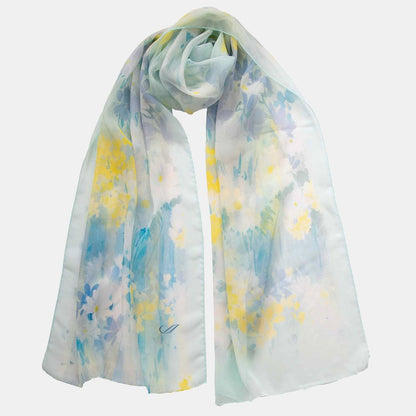 Meadow - Long Silk Scarf - Sky Blue - Solstik