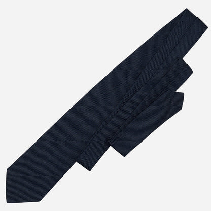Cavour - Dark Navy Silk Grenadine Tie - Solstik