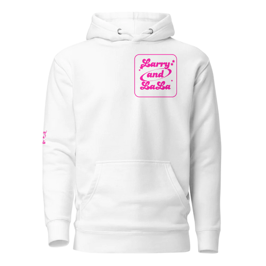 Solstik Bold Print Hoodie in White with Pink Design - Solstik #