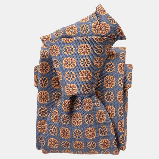 Claudius - Printed Madder Silk Tie - Venetian Blue - Solstik