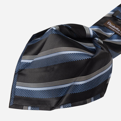 Corso - Silk Jacquard Tie - Black & Blue - Solstik