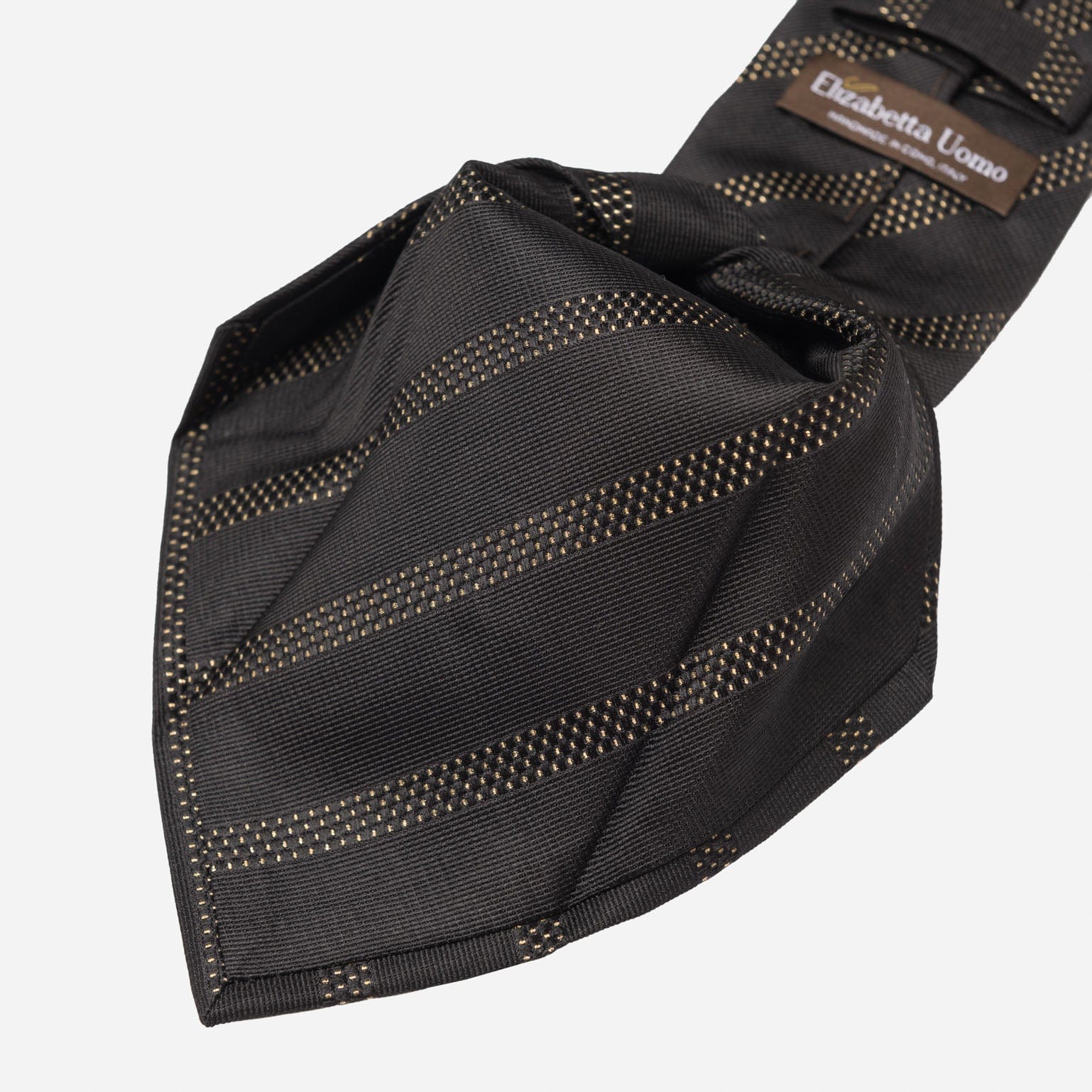 Milano - Silk Jacquard Tie - Black and Gold - Solstik
